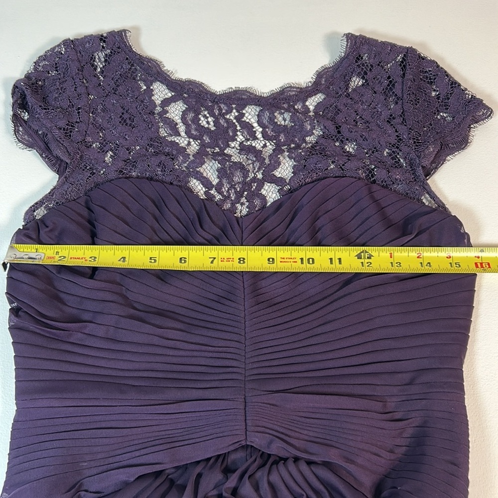 Adrianna Papell Purple Lace Evening Gown - Picture 7 of 15